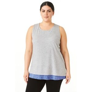 Calvin Klein Womens Plus Size Criss Cross Tank Top Gray Size 3X